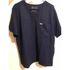 2 Large Navy Scrub Tops